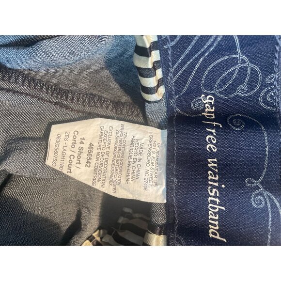 Waistband Denim Wide Leg Cropped Jeans Dark‎ Wash Womens 14 Short - Picture 3 of 15